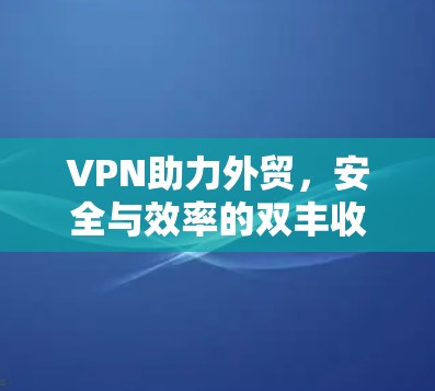VPN助力外贸,安全与效率的双丰收 VPN助力外贸,安全与效率的双丰收