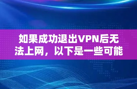 如果成功退出VPN后无法上网，以下是一些可能的解决方案