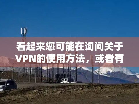 看起来您可能在询问关于VPN的使用方法，或者有其他相关的问题。以下是一些关于如何在手机上使用VPN的建议