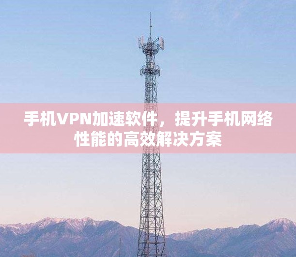 手机VPN加速软件，提升手机网络性能的高效解决方案