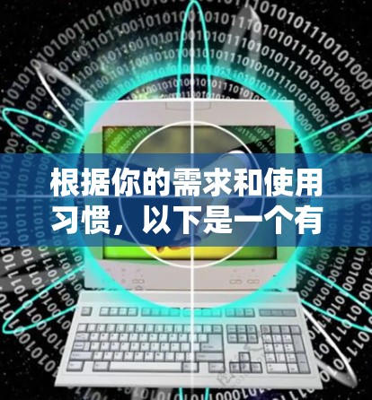 根据你的需求和使用习惯，以下是一个有条理的建议