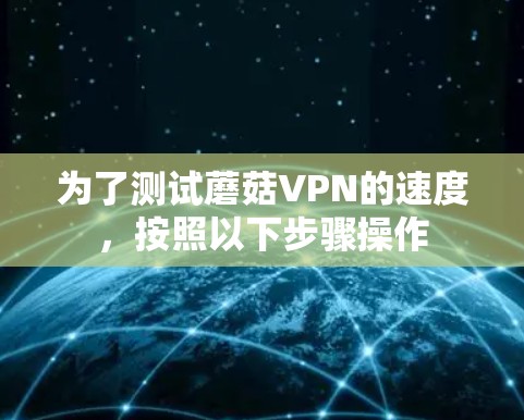 为了测试蘑菇VPN的速度，按照以下步骤操作