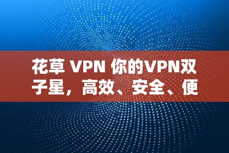 花草 VPN 你的VPN双子星，高效、安全、便捷的双全解！