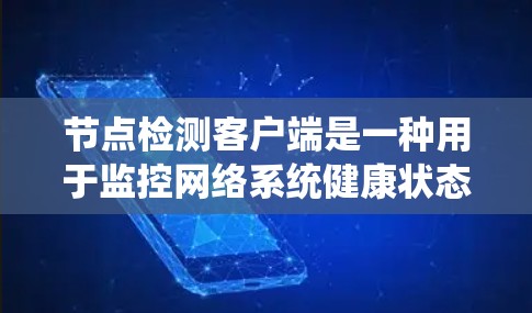 节点检测客户端是一种用于监控网络系统健康状态的客户端工具，主要通过连接服务器或端点，实时收集和分析网络流量、服务器状态、端口状态等数据，以确保网络的稳定性和高效运行。以下是对该技术的详细介绍