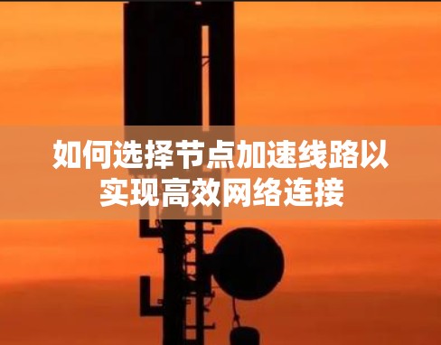 如何选择节点加速线路以实现高效网络连接