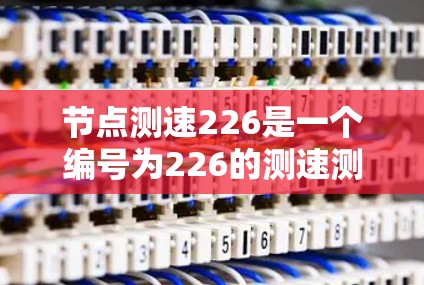 节点测速226是一个编号为226的测速测试，通常用于评估特定领域的速度表现。以下是对该概念的详细分析