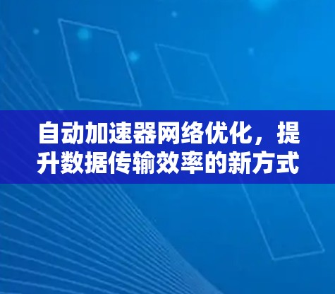 自动加速器网络优化，提升数据传输效率的新方式