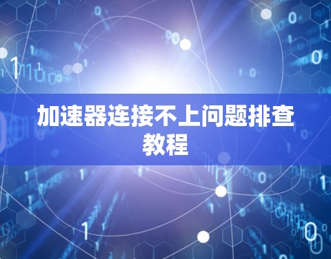 加速器连接不上问题排查教程
