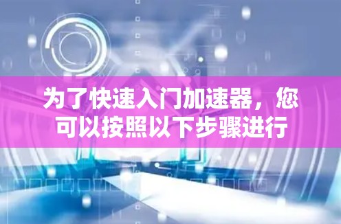 为了快速入门加速器，您可以按照以下步骤进行