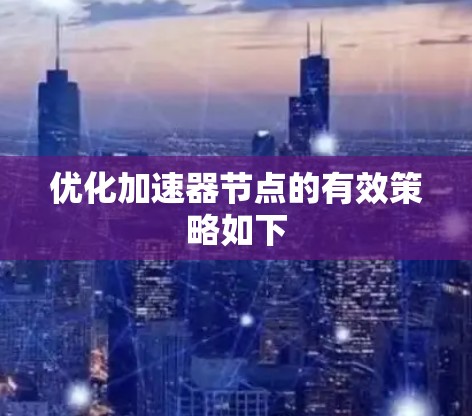 优化加速器节点的有效策略如下